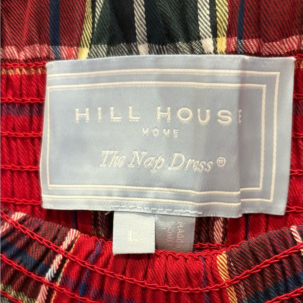 Hill House Red Plaid Midi Dress with Navy and White - Picture 5 of 9